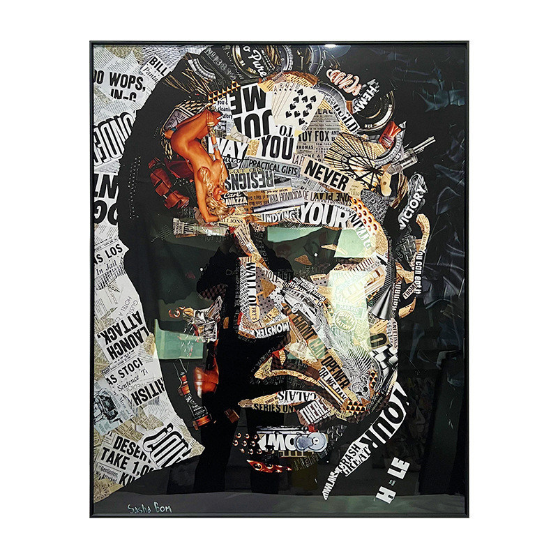 6 Color Portrait Crystal Porcelain Painting On Acrylic Graffiti Art Wall Decor With Frame